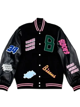 Too Much S01 Leo Reich Black Varsity Jacket