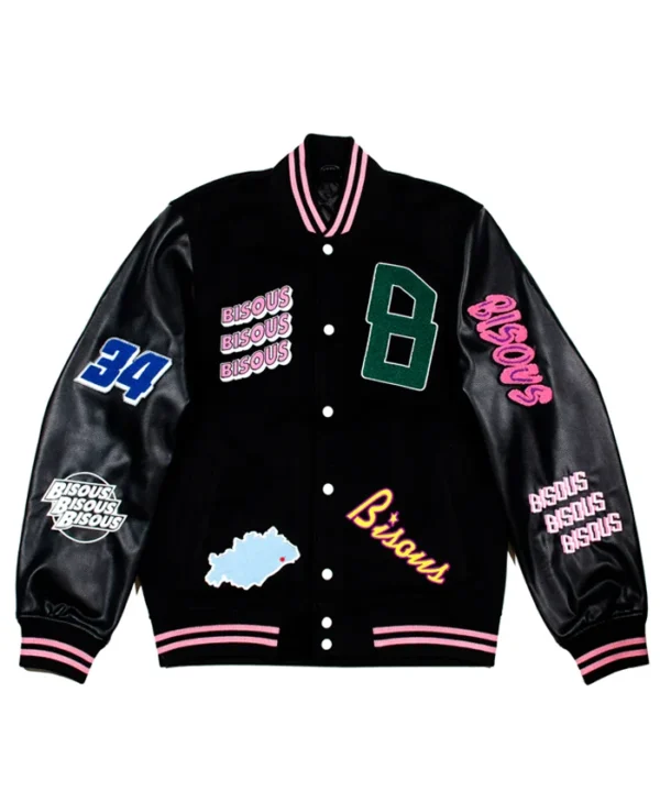 Too Much S01 Leo Reich Black Varsity Jacket