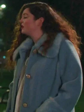Too Much S01 Megan Stalter Blue Fur Coat Side