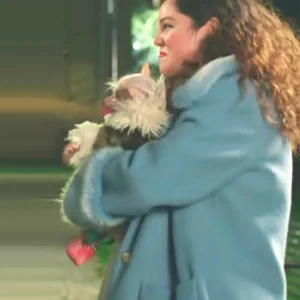 Too Much S01 Megan Stalter Blue Fur Coat Front