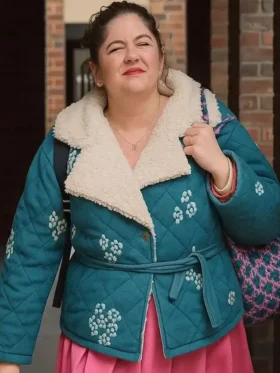 Too Much S01 Megan Stalter Blue Quilted Coat