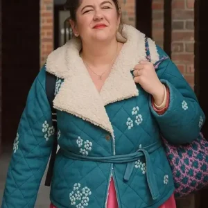 Too Much S01 Megan Stalter Blue Quilted Coat
