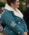 Too Much S01 Megan Stalter Blue Quilted Coat Front