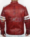 Tyler Durden Fight Club Costume Red Leather Jacket back