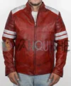 Tyler Durden Fight Club Costume Red Leather Jacket front