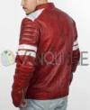 Tyler Durden Fight Club Costume Red Leather Jacket left back