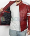 Tyler Durden Fight Club Costume Red Leather Jacket right open