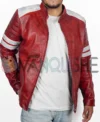Tyler Durden Fight Club Costume Red Leather Jacket rightt