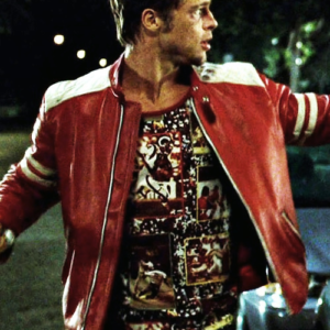 Tyler Durden Fight Club Red Leather Jacket