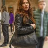 Unforgivable Anna Friel Black Leather Blazer Back