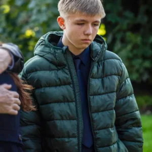 Unforgivable Austin Haynes Green Puffer Hooded Jacket