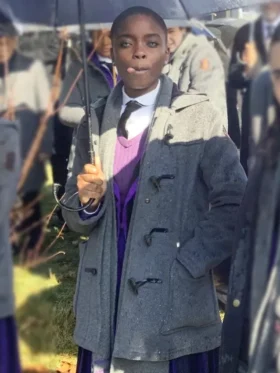 Wednesday S02 Joy Sunday Grey Wool Coat