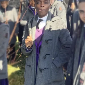 Wednesday S02 Joy Sunday Grey Wool Coat