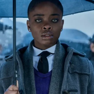 Wednesday S02 Joy Sunday Grey Hooded Coat