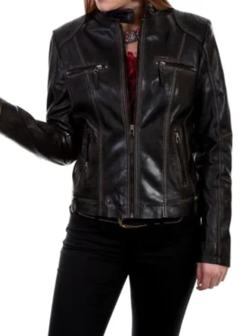 Welcome to Plathville S07 Lydia Plath Black Leather Jacket
