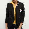 Women Pittsburgh Steelers Black Blazer Front