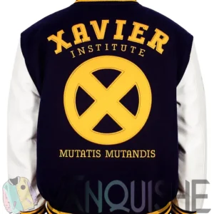 Xavier Institute Black and White Varsity Jacket back