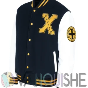 Xavier Institute Black and White Varsity Jacket left