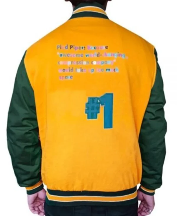 Zach Woods Silicon Valley Pied Piper Letterman Jacket back