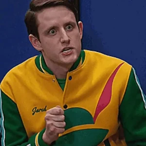 Zach Woods Silicon Valley Pied Piper Letterman Jacket closeup