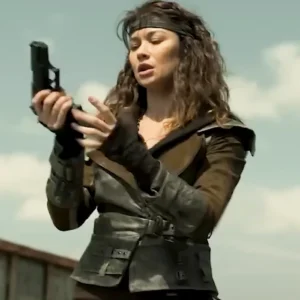 Afterburn Olga Kurylenko Leather Jacket Back