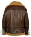 Alaric Brown Shearling Leather Aviator Jacket back 1