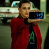 American Sweatshop Lili Reinhart Red Cotton Jacket Side