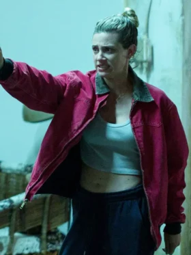 American Sweatshop Lili Reinhart Red Cotton Jacket