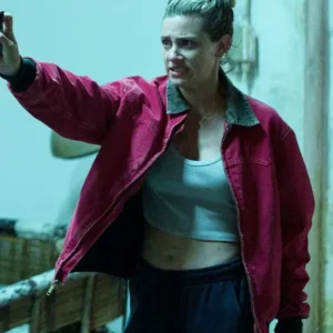 American Sweatshop Lili Reinhart Red Cotton Jacket