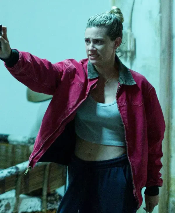 American Sweatshop Lili Reinhart Red Cotton Jacket