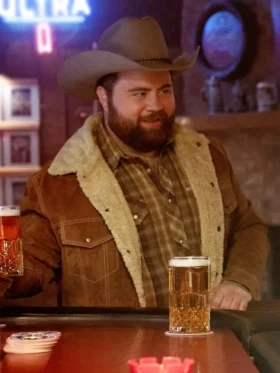 Americana Paul Walter Hauser Suede Leather Jacket Side