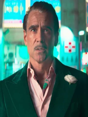 Ballad of a Small Player Colin Farrell Green Velvet Blazer
