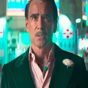 Ballad of a Small Player Colin Farrell Green Velvet Blazer