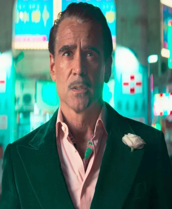 Ballad of a Small Player Colin Farrell Green Velvet Blazer