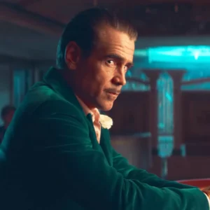 Ballad of a Small Player Colin Farrell Green Blazer Front