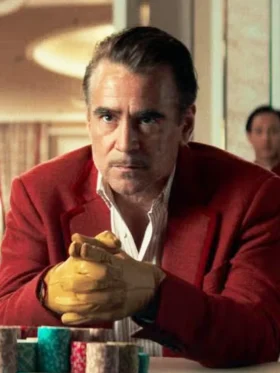 Ballad of a Small Player Colin Farrell Red Blazer Side