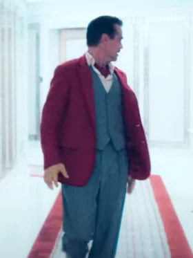 Ballad of a Small Player Colin Farrell Red Blazer Front