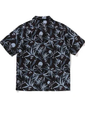 Bape X Mmj Tropical Skull Camo Open Collar Ss Shirts 16th