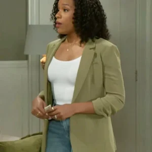 Beyond the Gates S01 Naomi Hamilton Hawthorne Green Blazer Front