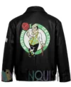 Boston Celtics Black Leather Jacket back