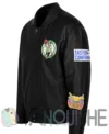 Boston Celtics Black Leather Jacket left
