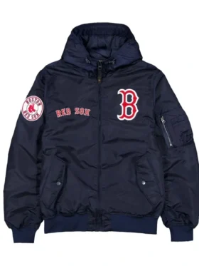 Boston Red Sox Hooded Bomber Jacket Back