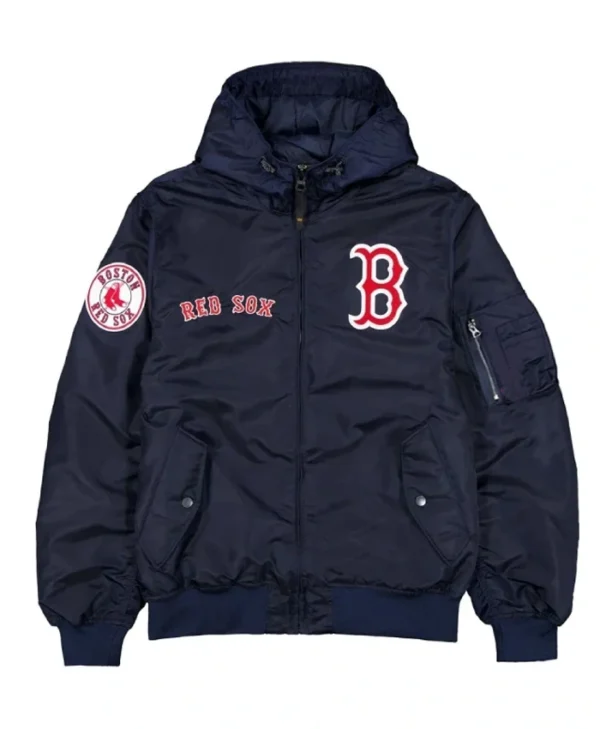Boston Red Sox Hooded Bomber Jacket Back