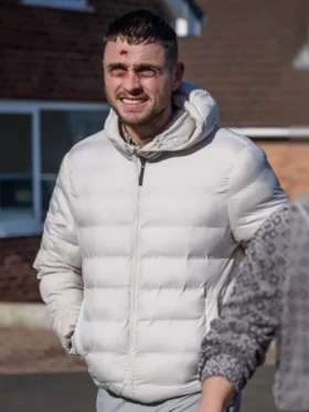 Brassic S07 Joe Gilgun White Puffer Jacket
