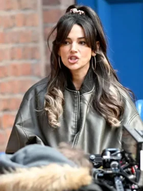 Brassic S07 Michelle Keegan Bomber Leather Jacket Back