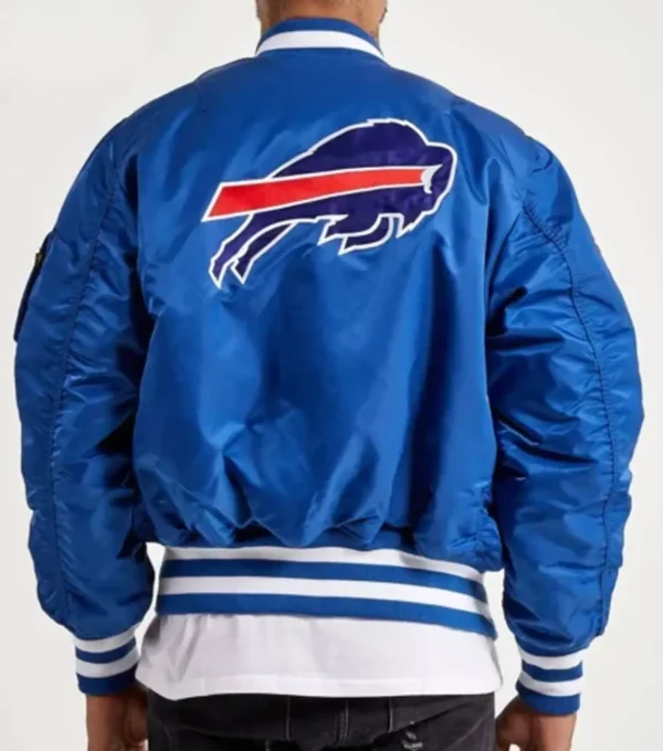 Buffalo Bills Bomber MA-1 Blue Jacket Back