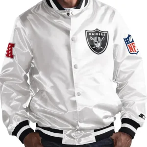 Buy Las Vegas Raiders White Bomber Jacket