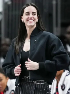 Caitlin Clark Indiana Fever Black Cropped Jacket Side