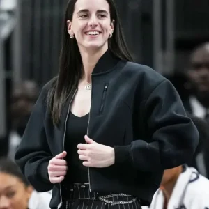 Caitlin Clark Indiana Fever Black Cropped Jacket Side
