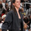 Caitlin Clark Indiana Fever Black Cropped Bomber Jacket